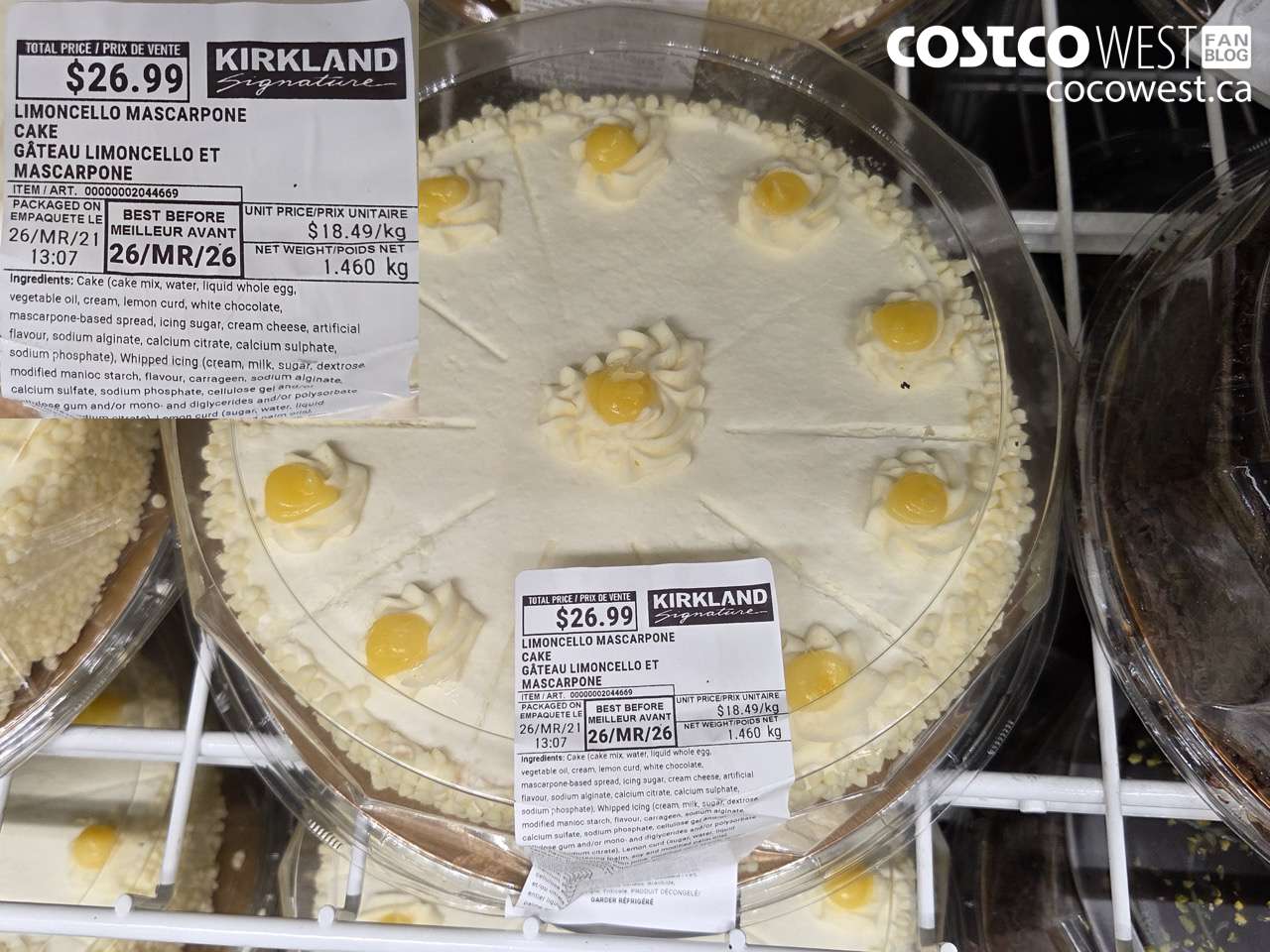 2044669 LIMONCELLO MASCARPONE CAKE $26.99