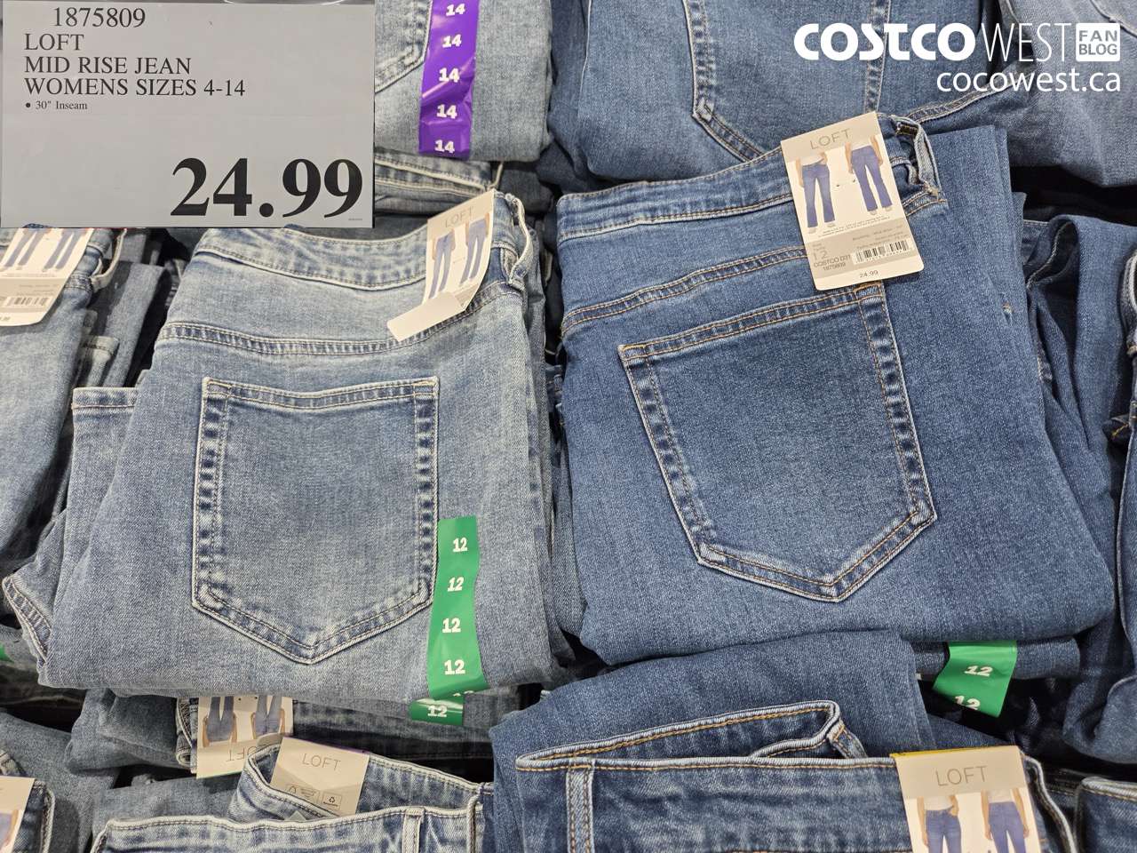 1875809 LOFT MID RISE JEAN WOMENS SIZES 4-14 $24.99