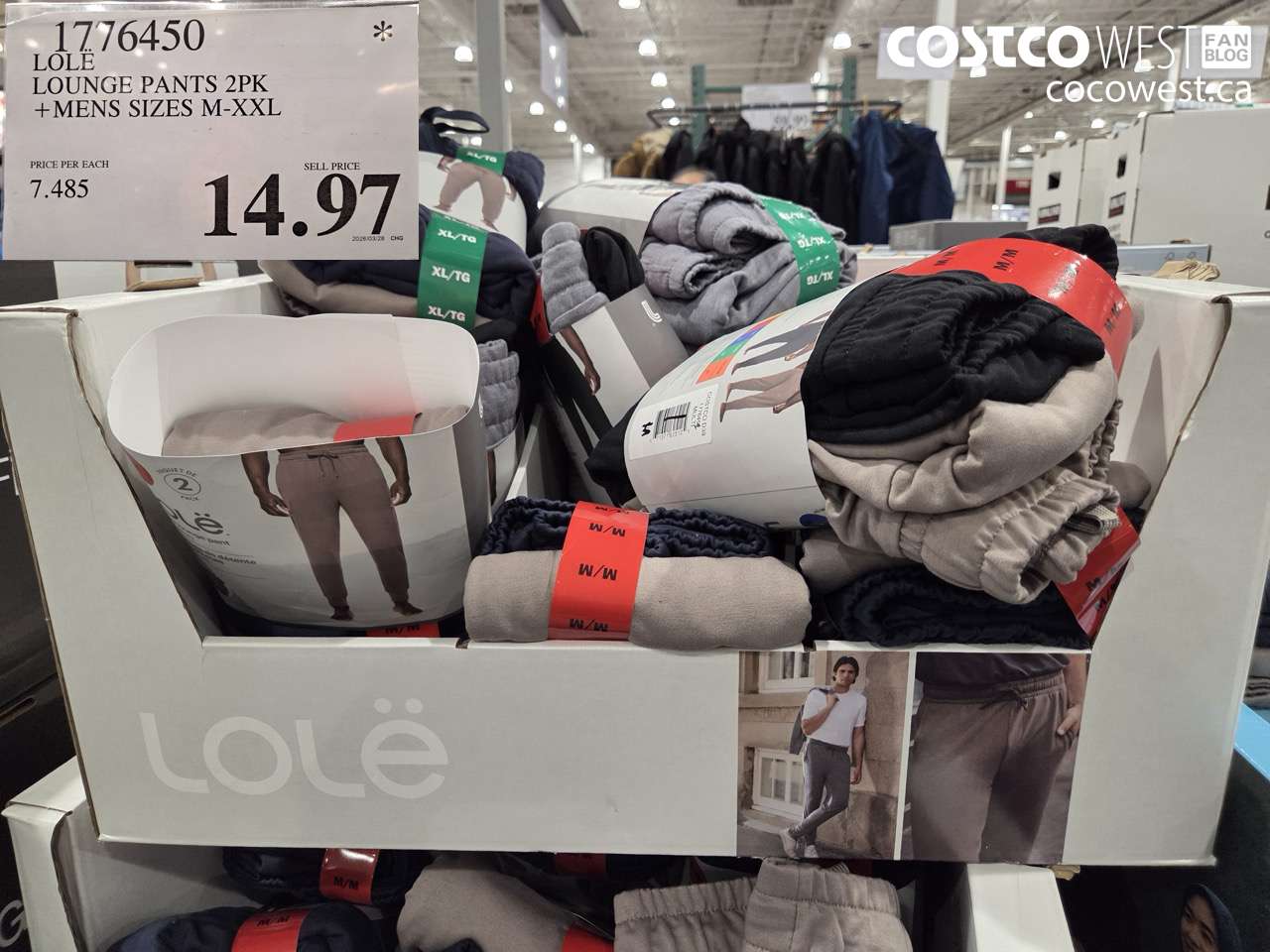 1776450 LOLE LOUNGE PANTS 2PK +MENS SIZES M-XXL $14.97