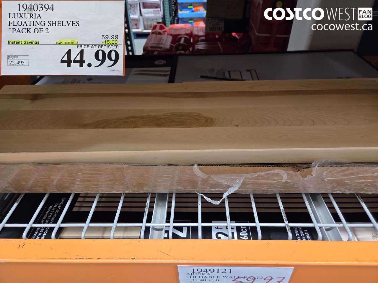 1940394 LUXURIA FLOATING SHELVES PACK OF 2 ($15.00 INSTANT SAVINGS EXPIRES ON 2026-03-15) $44.99