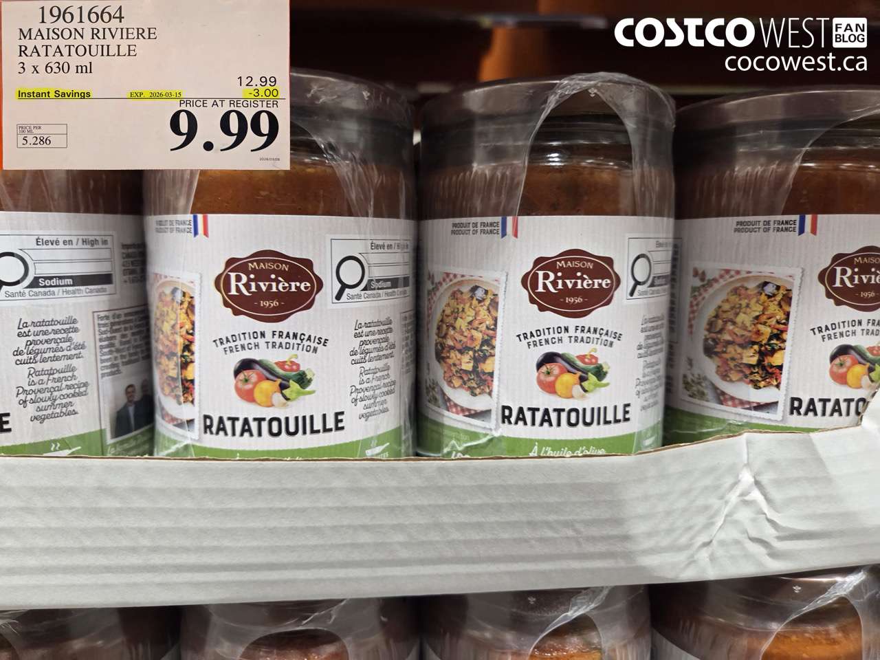 196164 MAISON RIVIERE RATATOUILLE 3 X 630 ML ($3.00 INSTANT SAVINGS EXPIRES ON 2026-03-15) $9.99