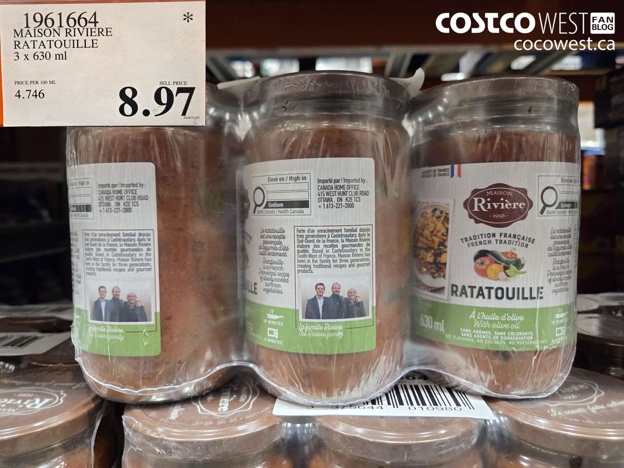 1961664 MAISON RIVIERE RATATOUILLE 3 X 630 ML $8.97