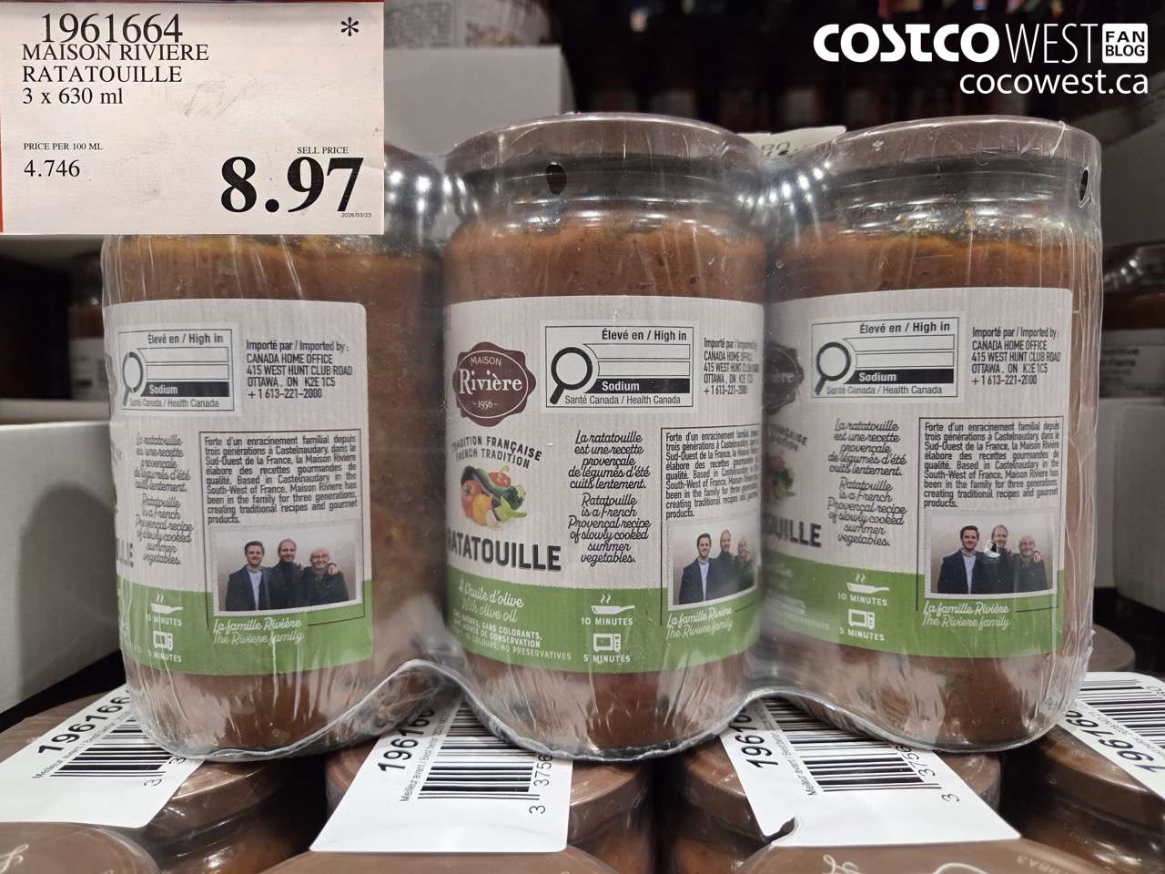 1961664 MAISON RIVIERE RATATOUILLE 3 X 630 ML $8.97