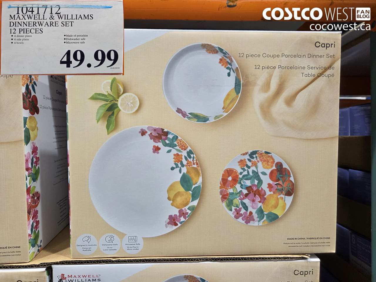 1041712 MAXWELL & WILLIAMS DINNERWARE SET 12 PIECES $49.99