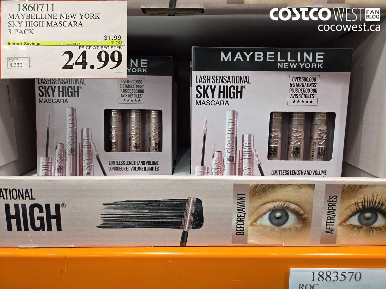 1860711 MAYBELLINE NEW YORK SKY HIGH MASCARA 3 PACK ($7.00 INSTANT SAVINGS EXPIRES ON 2026-04-12) $24.99