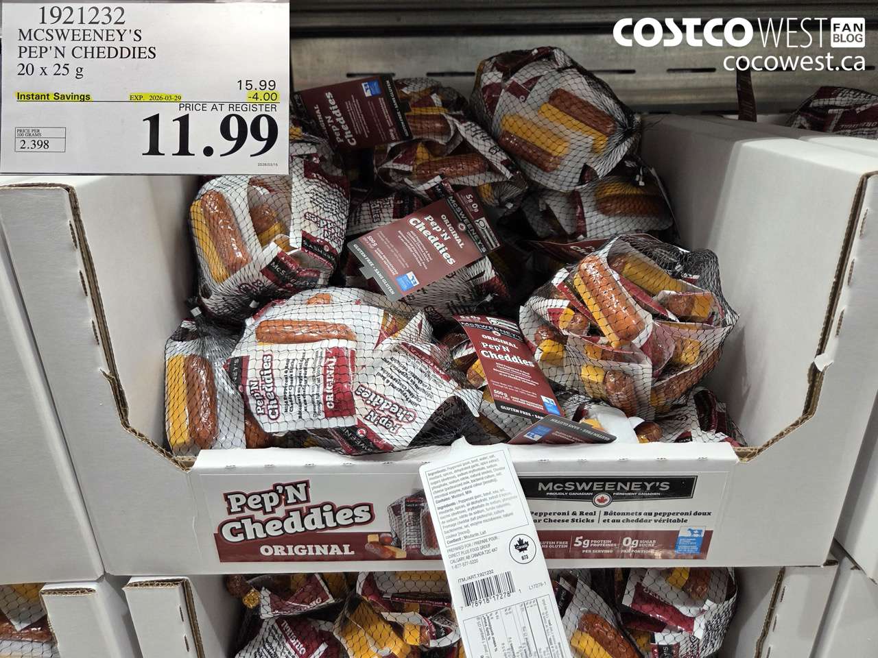 1921232 MCSWEENEY'S PEP'N CHEDDIES 20 X 25G ($4.00 INSTANT SAVINGS EXPIRES ON 2026-03-29) $11.99