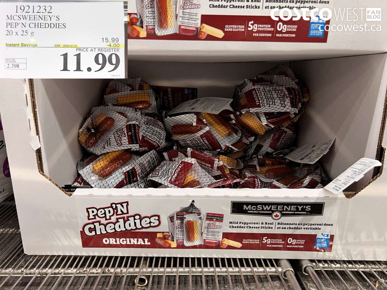 1921232 MCSWEENEY'S PEP N CHEDDIES 20 X 25G ($4.00 INSTANT SAVINGS EXPIRES ON 2026-03-29) $11.99