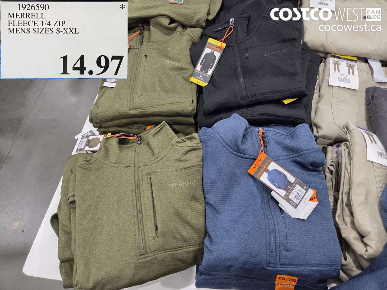 1926590 MERRELL FLEECE 1/4 ZIP MENS SIZES S-XXL $14.97