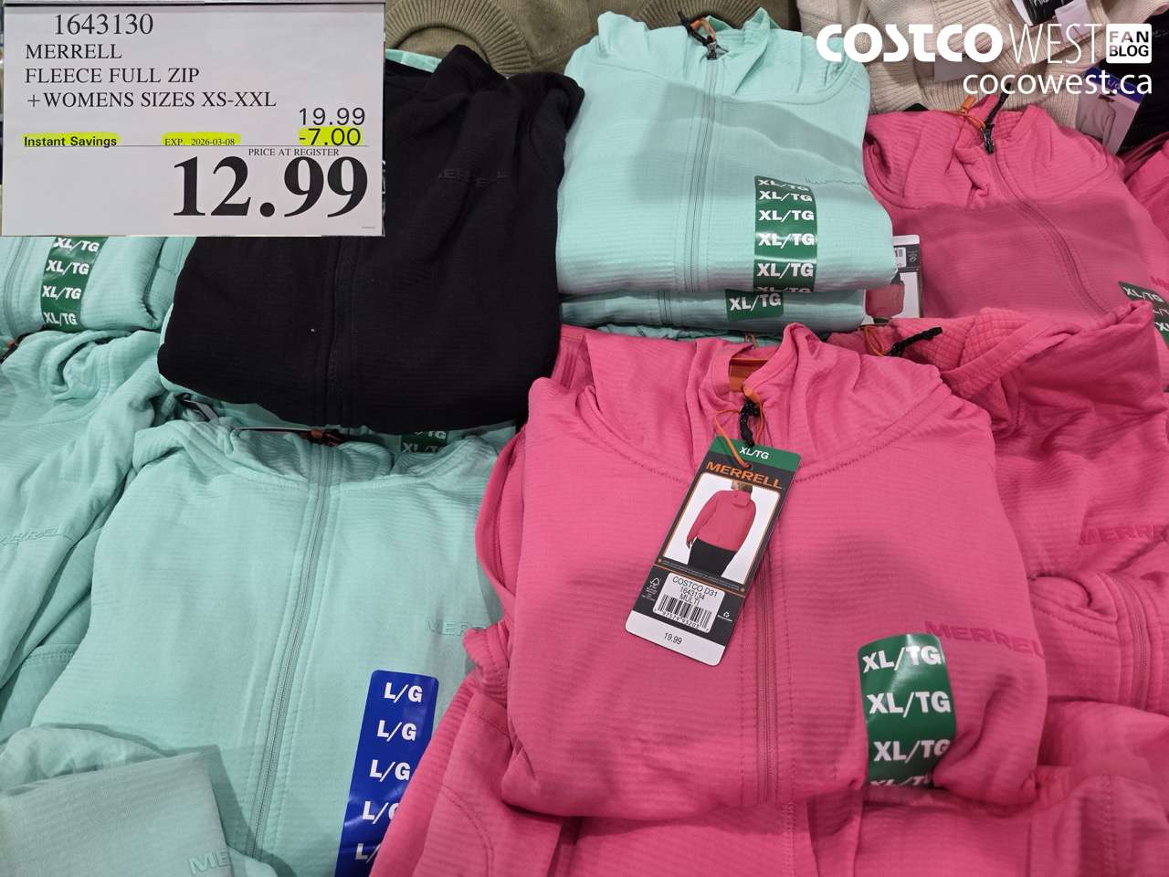 1643130 MERRELL FLEECE FULL ZIP + WOMENS SIZES XS-XXL ($7.00 INSTANT SAVINGS EXPIRES ON 2026-03-08) $12.99