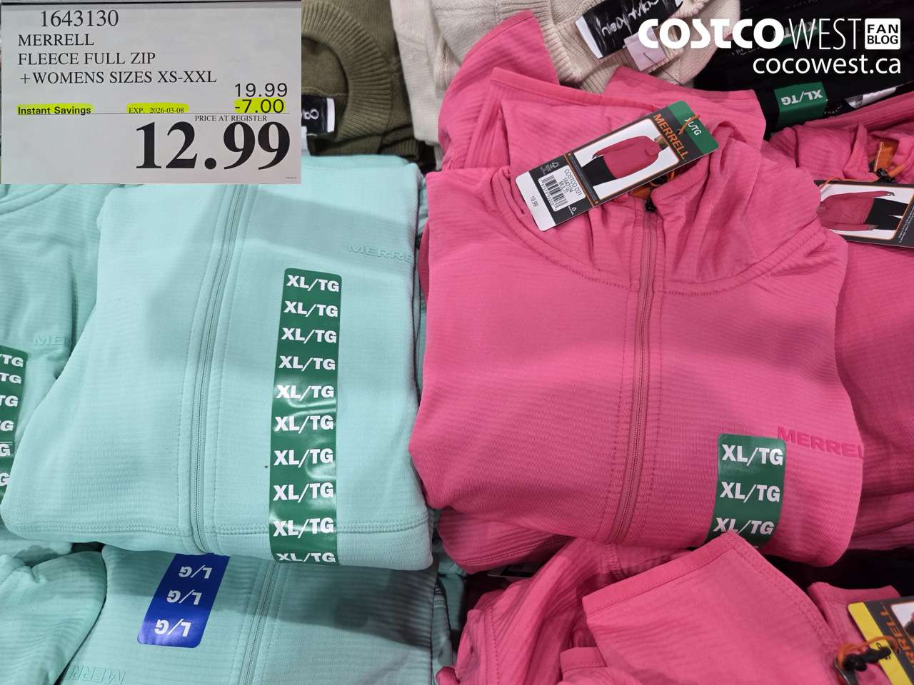 1643130 MERRELL FLEECE FULL ZIP + WOMENS SIZES XS-XXL ($7.00 INSTANT SAVINGS EXPIRES ON 2026-03-08) $12.99