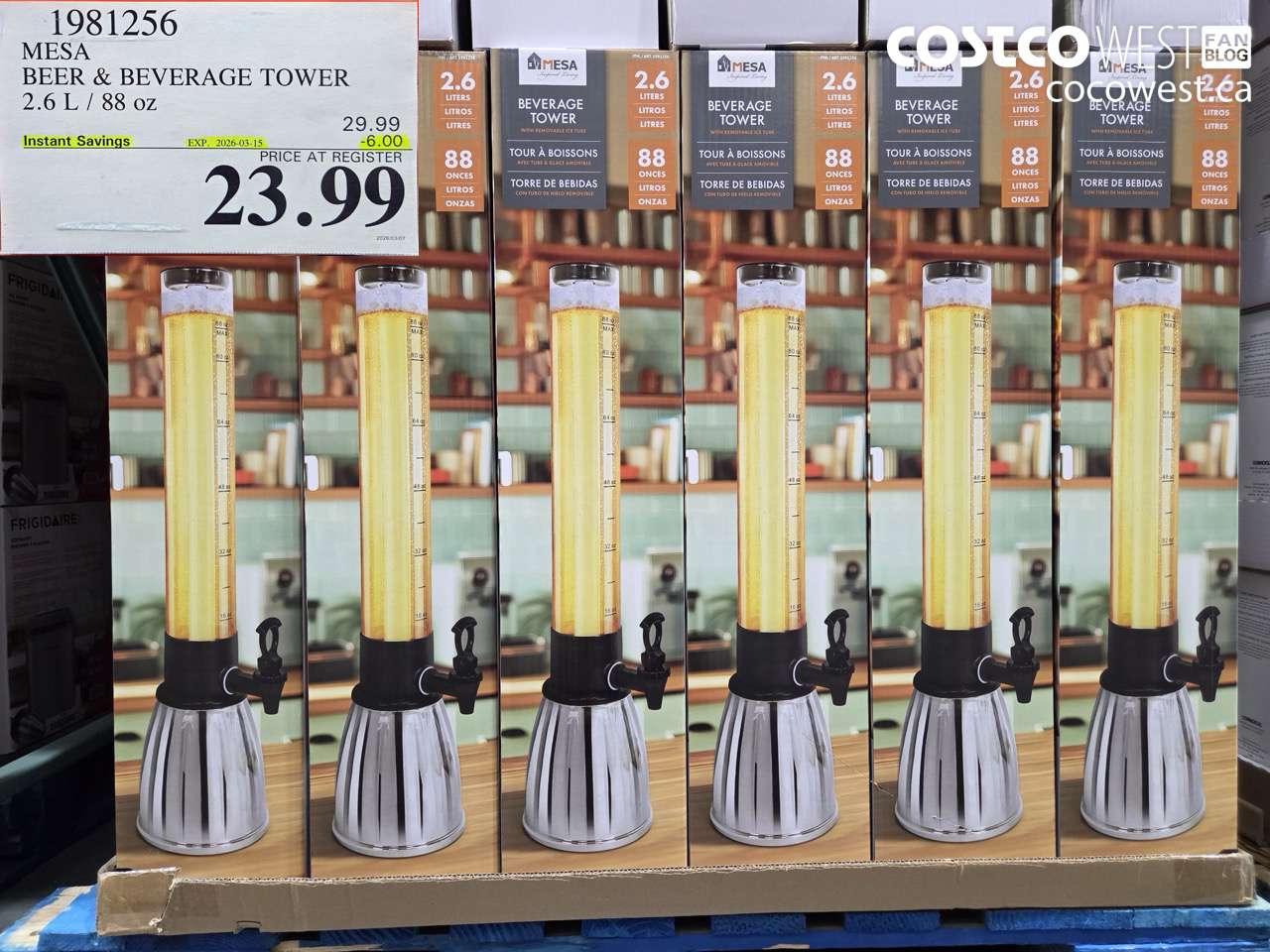 1981256 MESA BEER & BEVERAGE TOWER 2.6 L / 88 OZ ($6.00 INSTANT SAVINGS EXPIRES ON 2026-03-15) $23.99