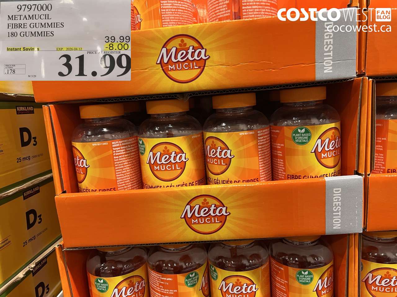 9797000 METAMUCIL FIBRE GUMMIES 180 GUMMIES ($8.00 INSTANT SAVINGS EXPIRES ON 2026-04-12) $31.99