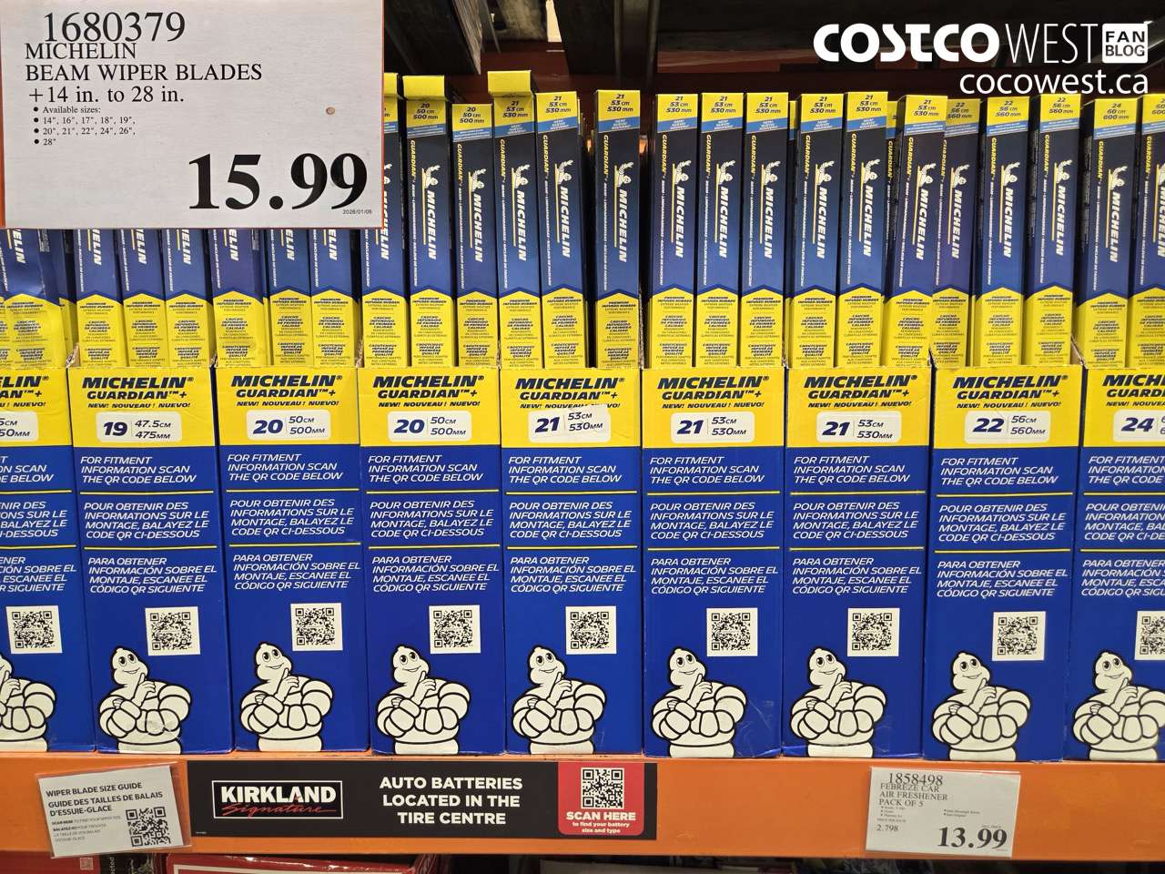 1680379 MICHELIN BEAM WIPER BLADES + 14 IN. TO 28 IN. $15.99