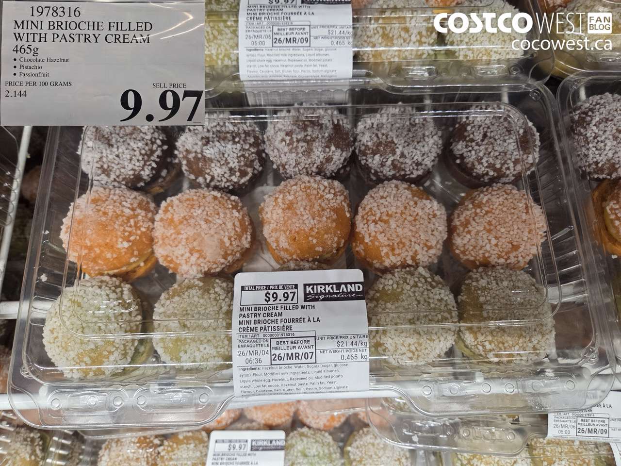 1978316 MINI BRIOCHE FILLED WITH PASTRY CREAM 465G $9.97