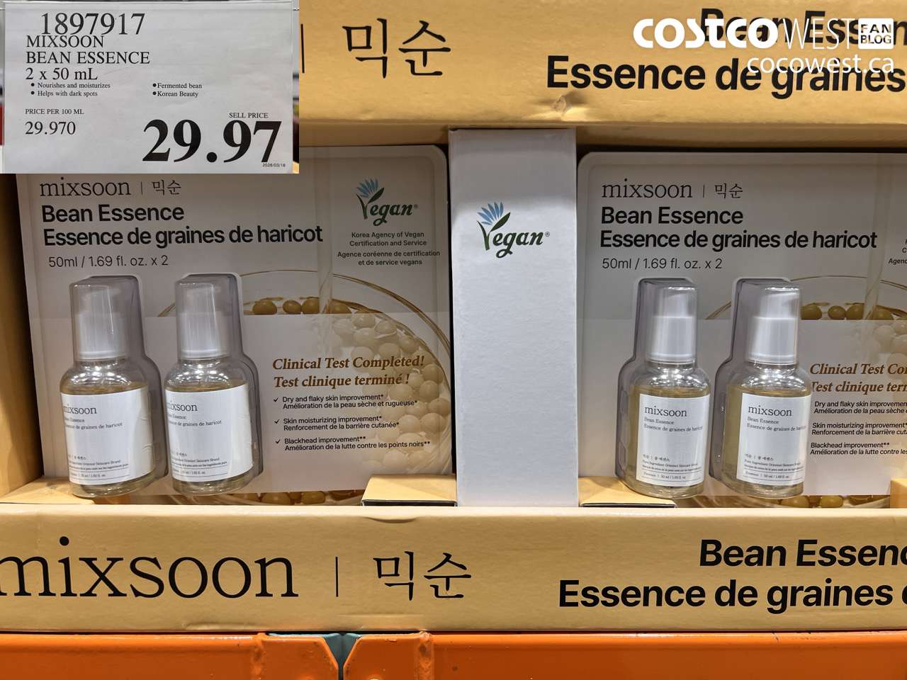 1897917 MIXSOON BEAN ESSENCE 2 X 50 ML $29.97