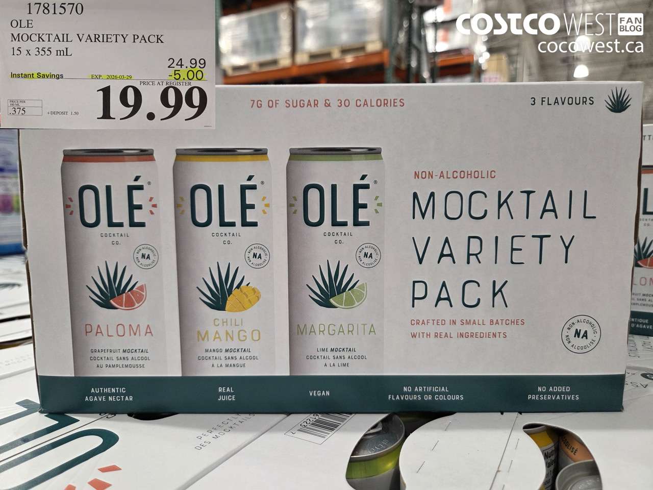 1781570 MOCKTAIL VARETY PACK 15 X 355 ML ($5.00 INSTANT SAVINGS EXPIRES ON 2026-03-29) $19.99