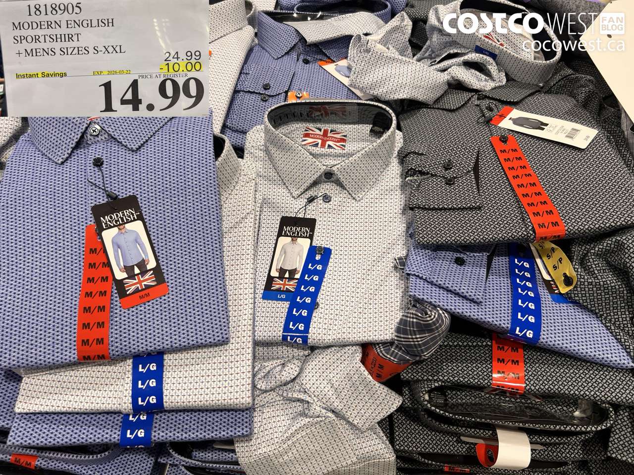 1818905 MODERN ENGLISH SPORTSHIRT MENS SIZES S-XXL ($10.00 INSTANT SAVINGS EXPIRES ON 2026-03-22) $14.99