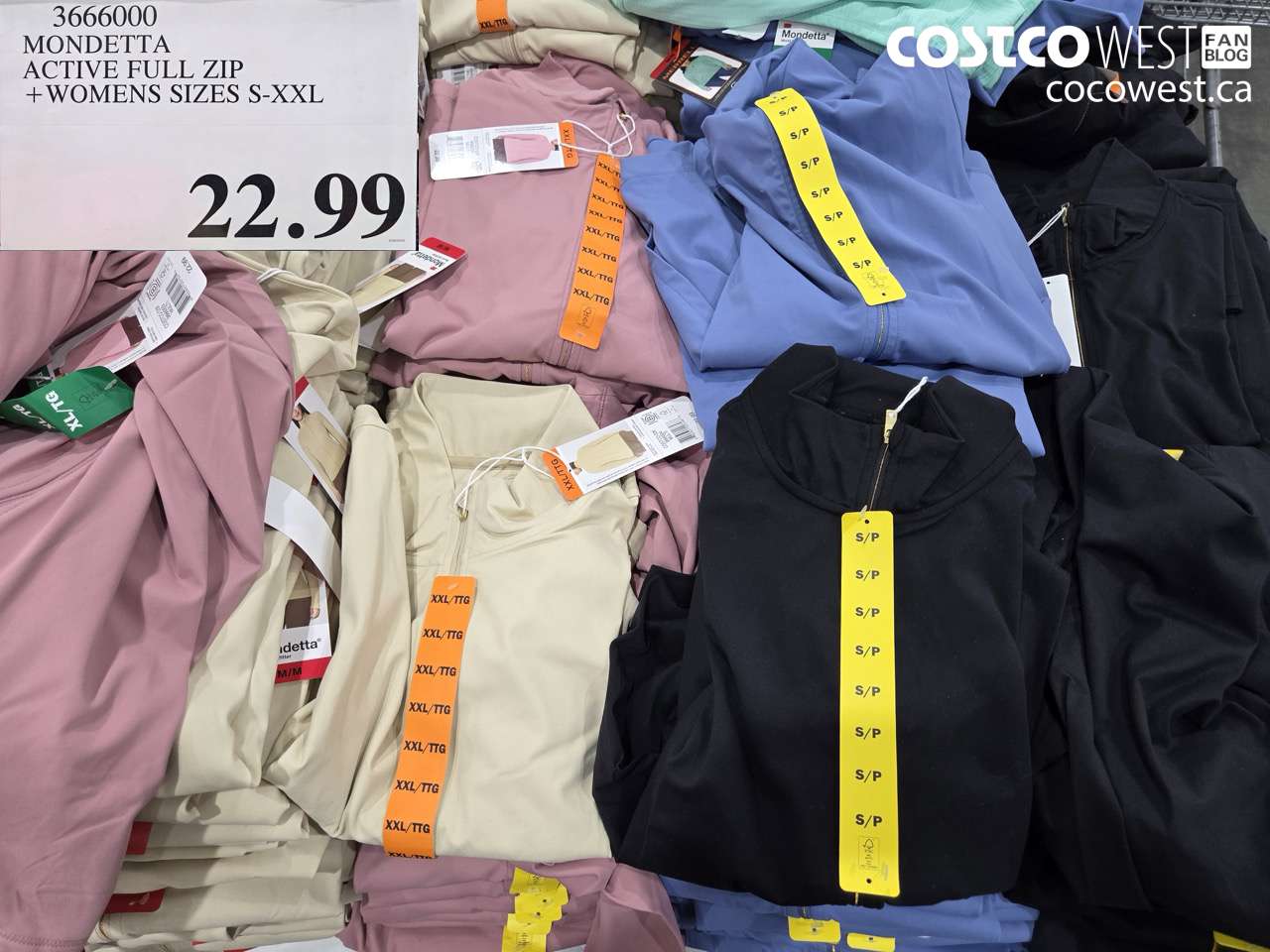3666000 MONDETTA ACTIVE FULL ZIP + WOMENS SIZES S-XXL $22.99