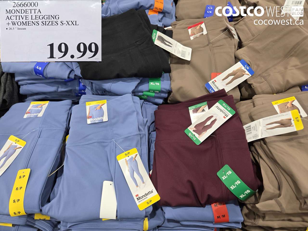 2666000 MONDETTA ACTIVE LEGGING + WOMENS SIZES S-XXL $19.99