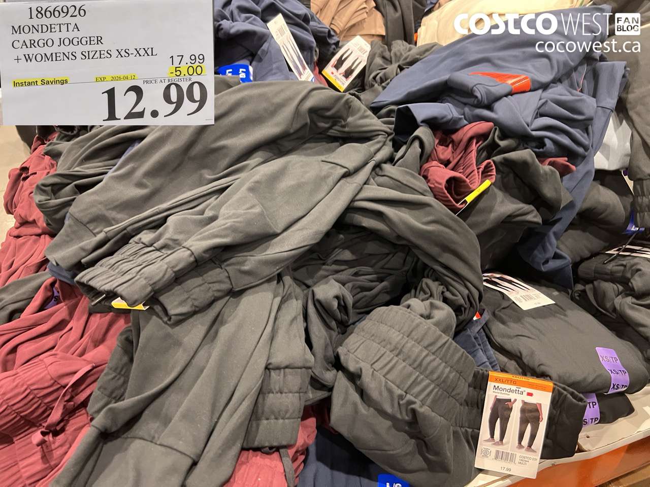 1866926 MONDETTA CARGO JOGGER WOMENS SIZES XS-XXL ($5.00 INSTANT SAVINGS EXPIRES ON 2026-04-12) $12.99