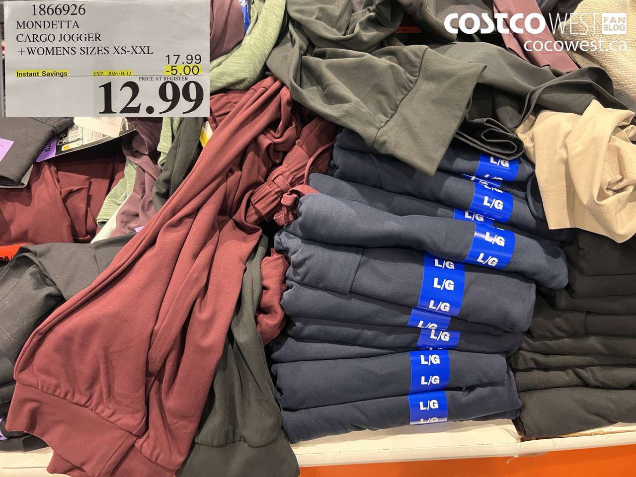 1866926 MONDETTA CARGO JOGGER + WOMENS SIZES XS-XXL ($5.00 INSTANT SAVINGS EXPIRES ON 2026-04-12) $12.99