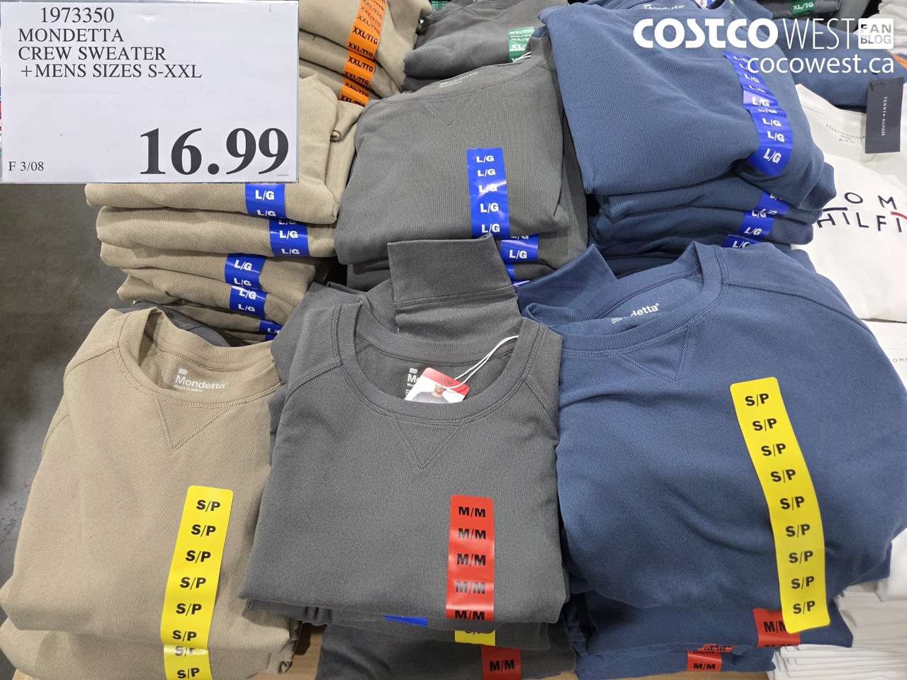 1973350 MONDETTA CREW SWEATER + MENS SIZES S-XXL $16.99