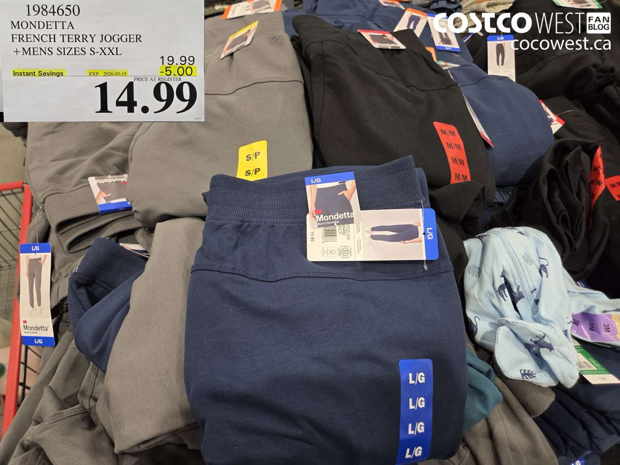 1984650 MONDETTA FRENCH TERRY JOGGER +MENS SIZES S-XXL ($5.00 INSTANT SAVINGS EXPIRES ON 2026-03-15) $14.99