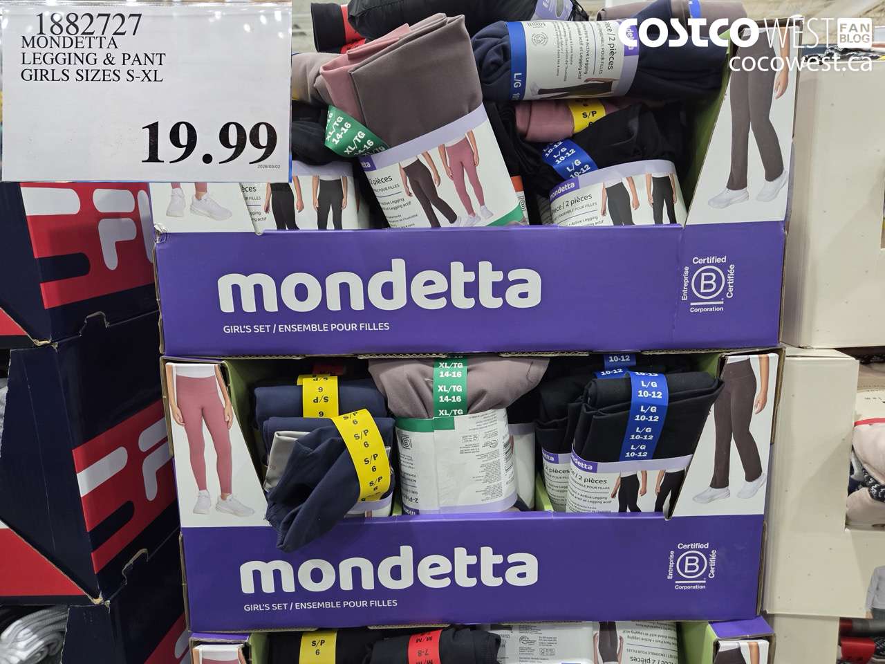 1882727 MONDETTA LEGGING & PANT GIRLS SIZES S-XL $19.99