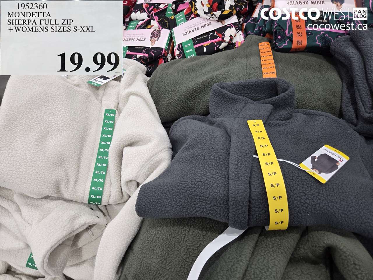 1952360 MONDETTA SHERPA FULL ZIP + WOMENS SIZES S-XXL $19.99