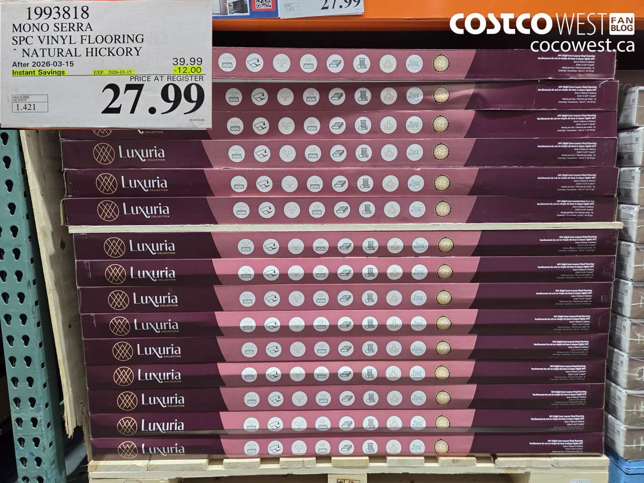 1993818 MONO SERRA SPC VINYL FLOORING NATURAL HICKORY ($12.00 INSTANT SAVINGS EXPIRES ON 2026-03-15) $27.99