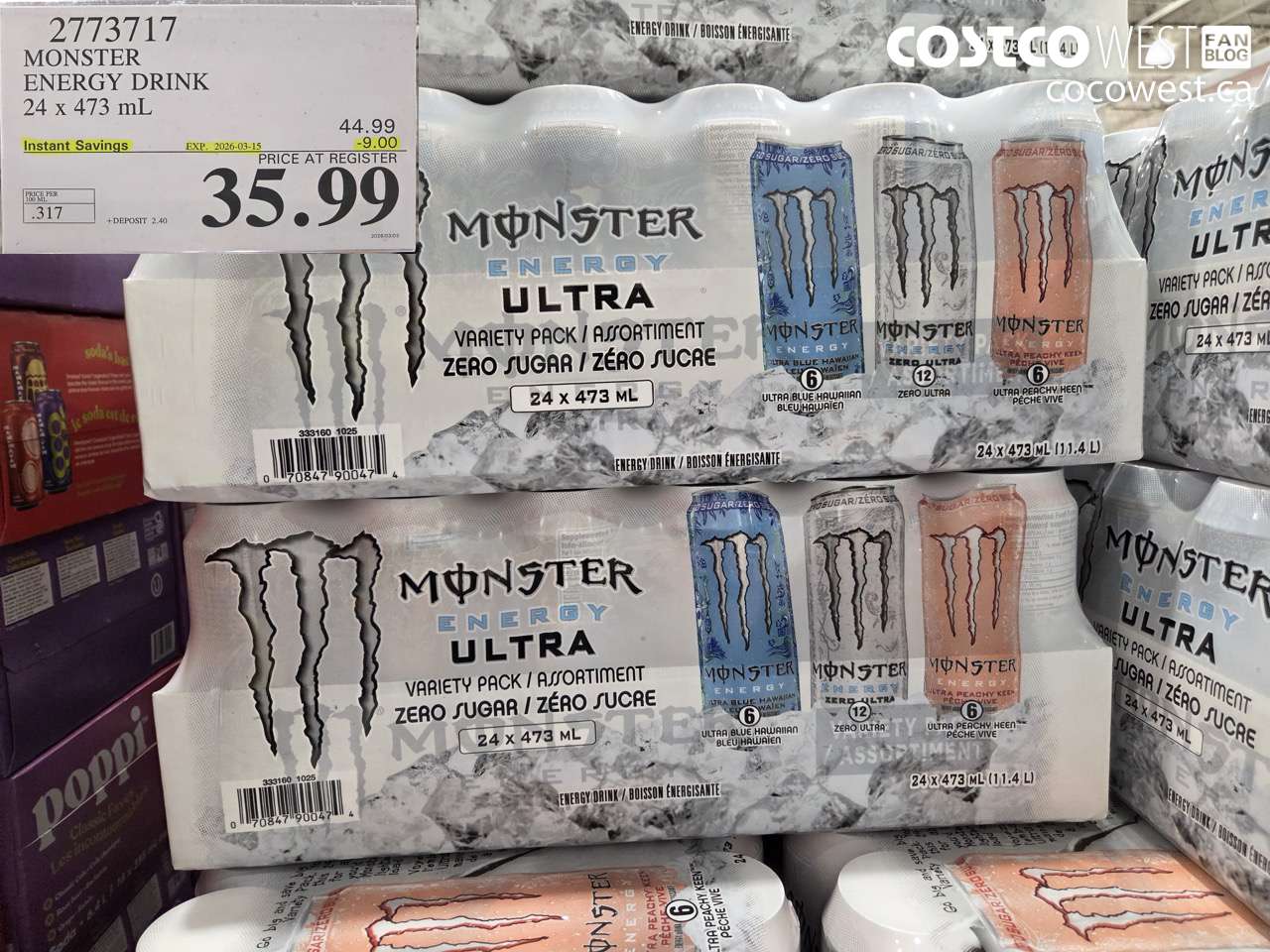 27737117 MONSTER ENERGY DRINK 24 X 473ML ($9.00 INSTANT SAVINGS EXPIRES ON 2026-03-15) $35.99