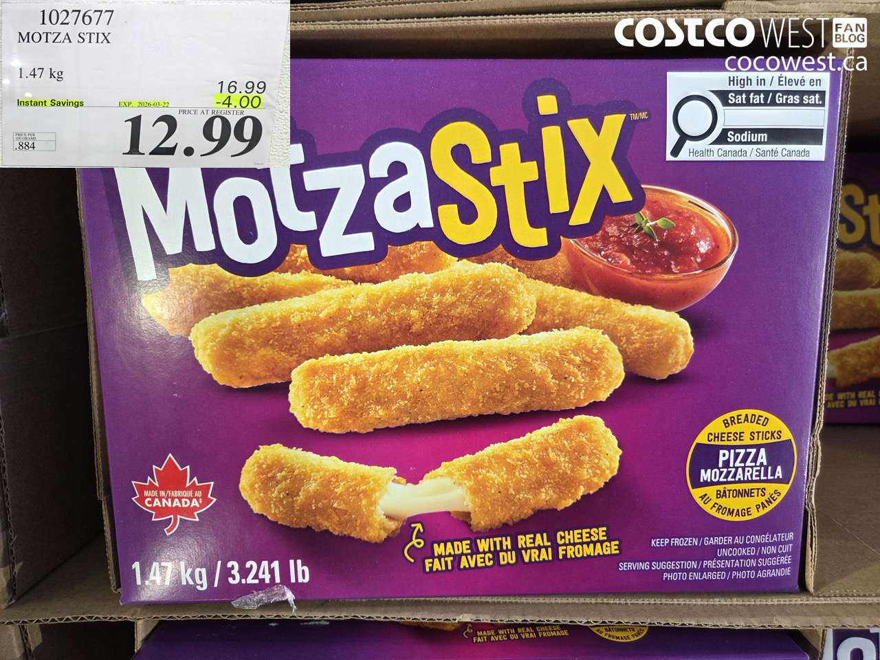 1027677 MOTZA STIX 1.47KG ($4.00 INSTANT SAVINGS EXPIRES ON 2026-03-22) $12.99