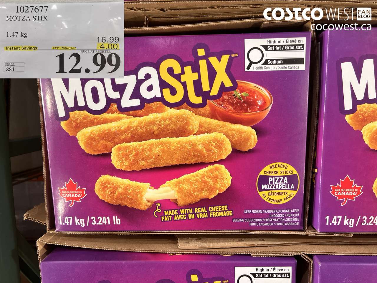 1027677 MOTZA STIX 1.47KG ($4.00 INSTANT SAVINGS EXPIRES ON 2026-03-22) $12.99