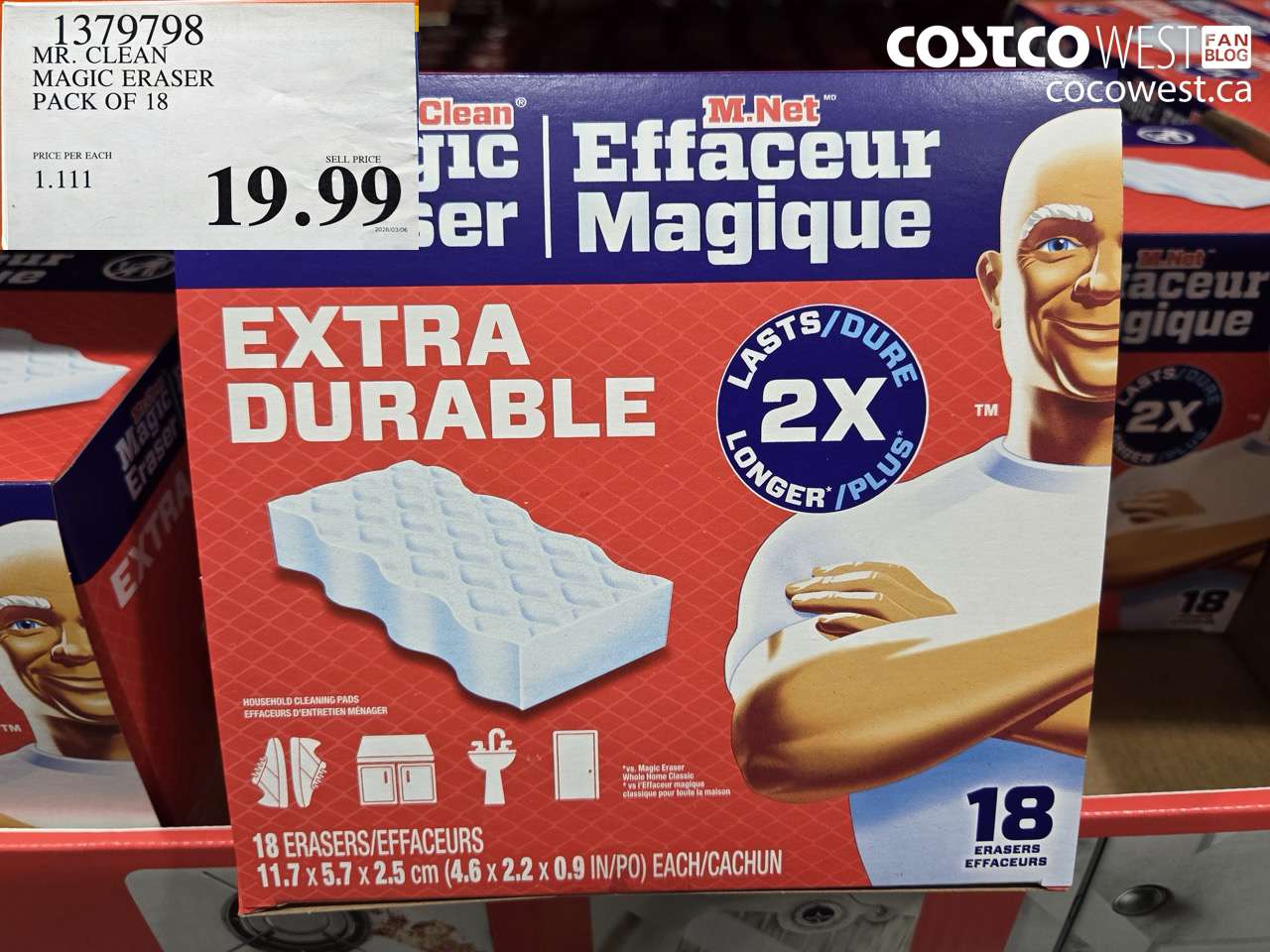 1379798 MR. CLEAN MAGIC ERASER PACK OF 18 $19.99