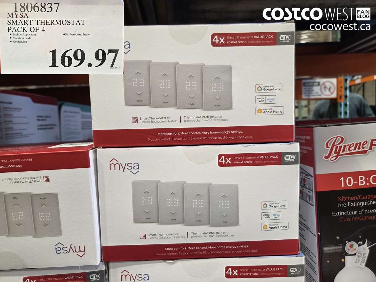 1806837 MYSA SMART THERMOSTAT PACK OF 4 $169.97