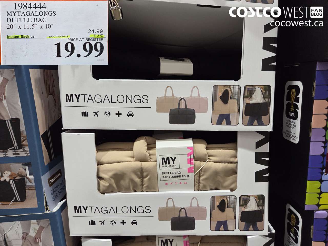 1984444 MYTAGALONGS DUFFLE BAG 20 IN X 11.5 IN X 10 IN ($5.00 INSTANT SAVINGS EXPIRES ON 2026-03-08) $19.99