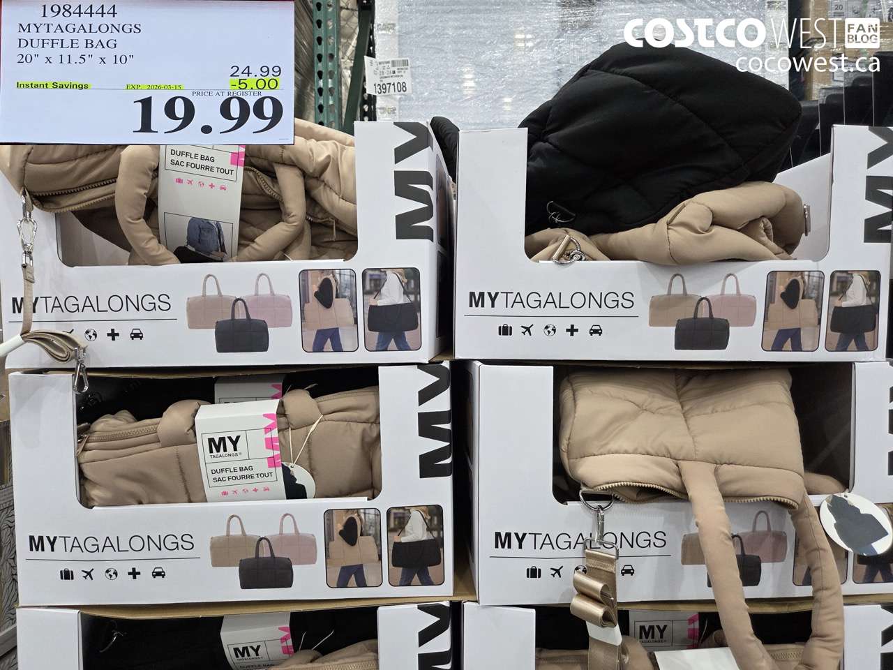 1984444 MYTAGALONGS DUFFLE BAG 20 X 11.5 X 10 ($5.00 INSTANT SAVINGS EXPIRES ON 2026-03-15) $19.99