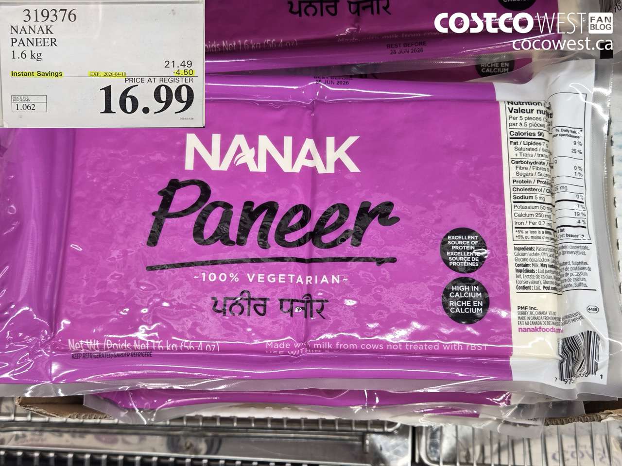 319376 NANAK PANEER 1.6 KG ($4.50 INSTANT SAVINGS EXPIRES ON 2026-04-10) $16.99
