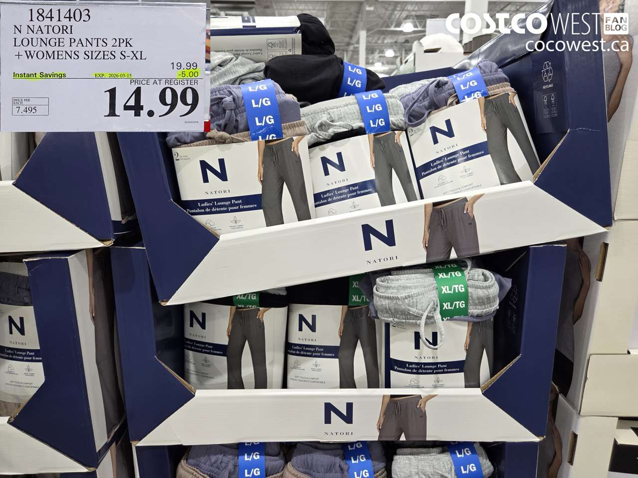 1841403 NATORI LOUNGE PANTS 2PK + WOMENS SIZES S-XL ($5.00 INSTANT SAVINGS EXPIRES ON 2026-03-15) $14.99