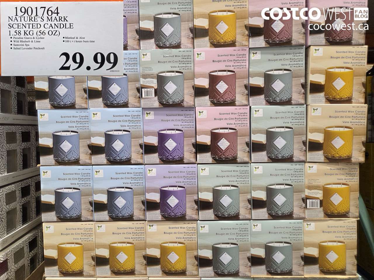 1901764 NATURE'S MARK SCENTED CANDLE 1.58 KG (56 OZ) $29.99