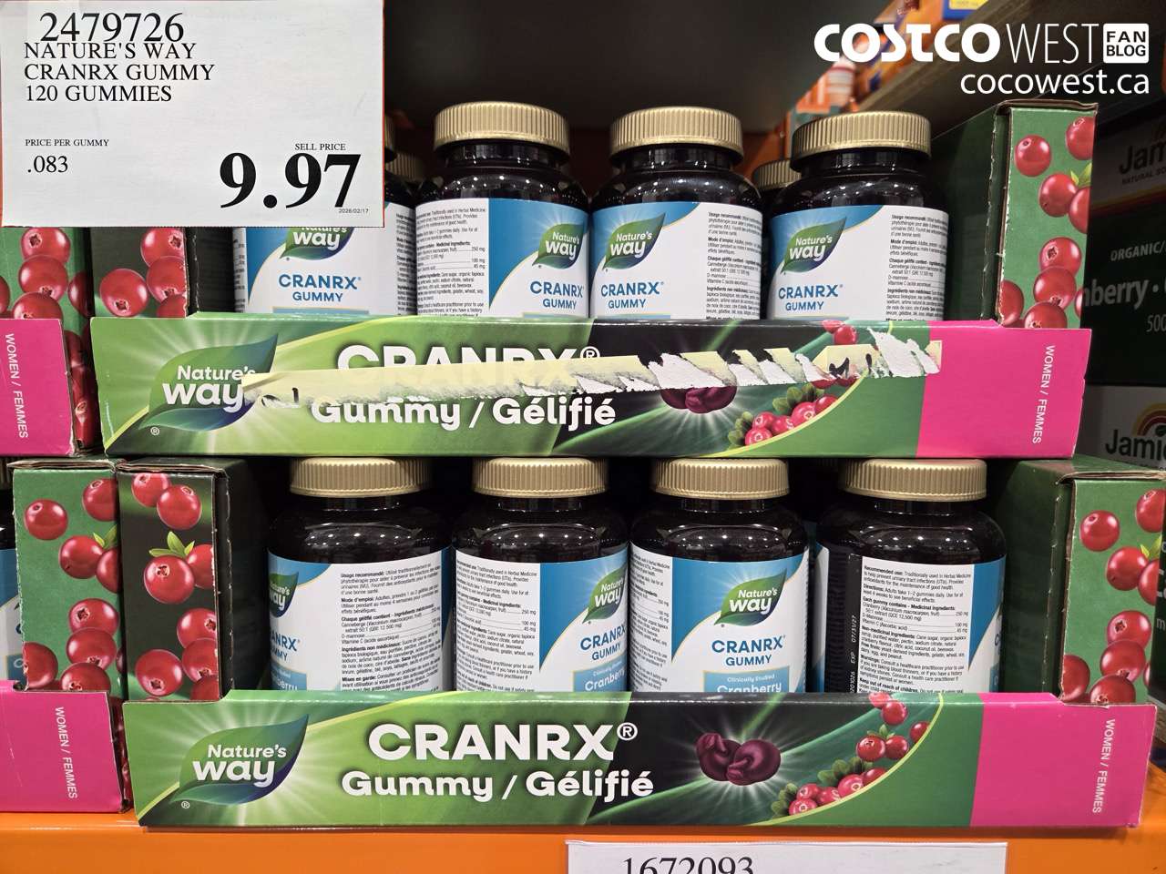 2479726 NATURE'S WAY CRANRX GUMMY 120 GUMMIES $9.97