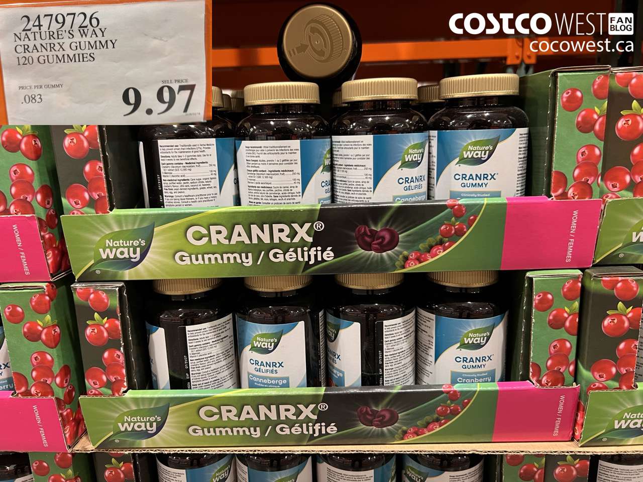 2479726 NATURE'S WAY CRANRX GUMMY 120 GUMMIES $9.97