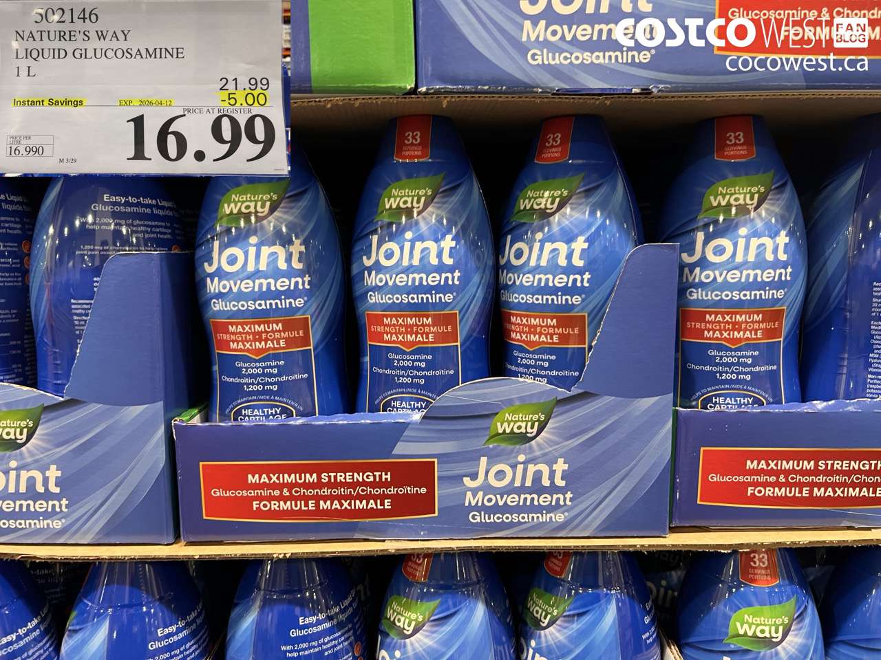 502146 NATURE'S WAY LIQUID GLUCOSAMINE 1 L ($5.00 INSTANT SAVINGS EXPIRES ON 2026-04-12) $16.99