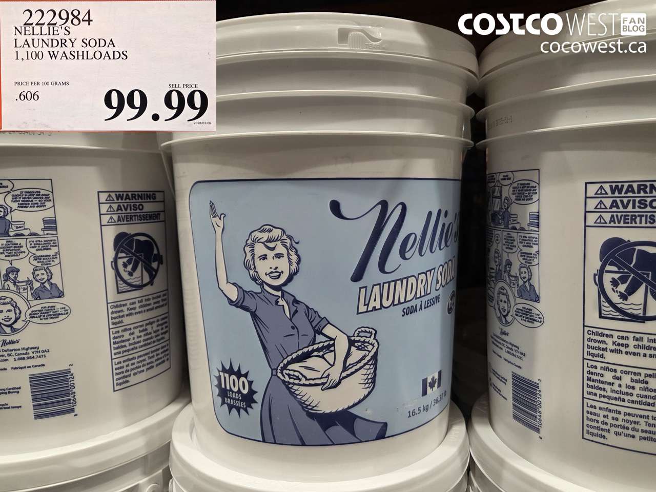 222984 NELLIE'S LAUNDRY SODA 1,100 WASHLOADS $99.99