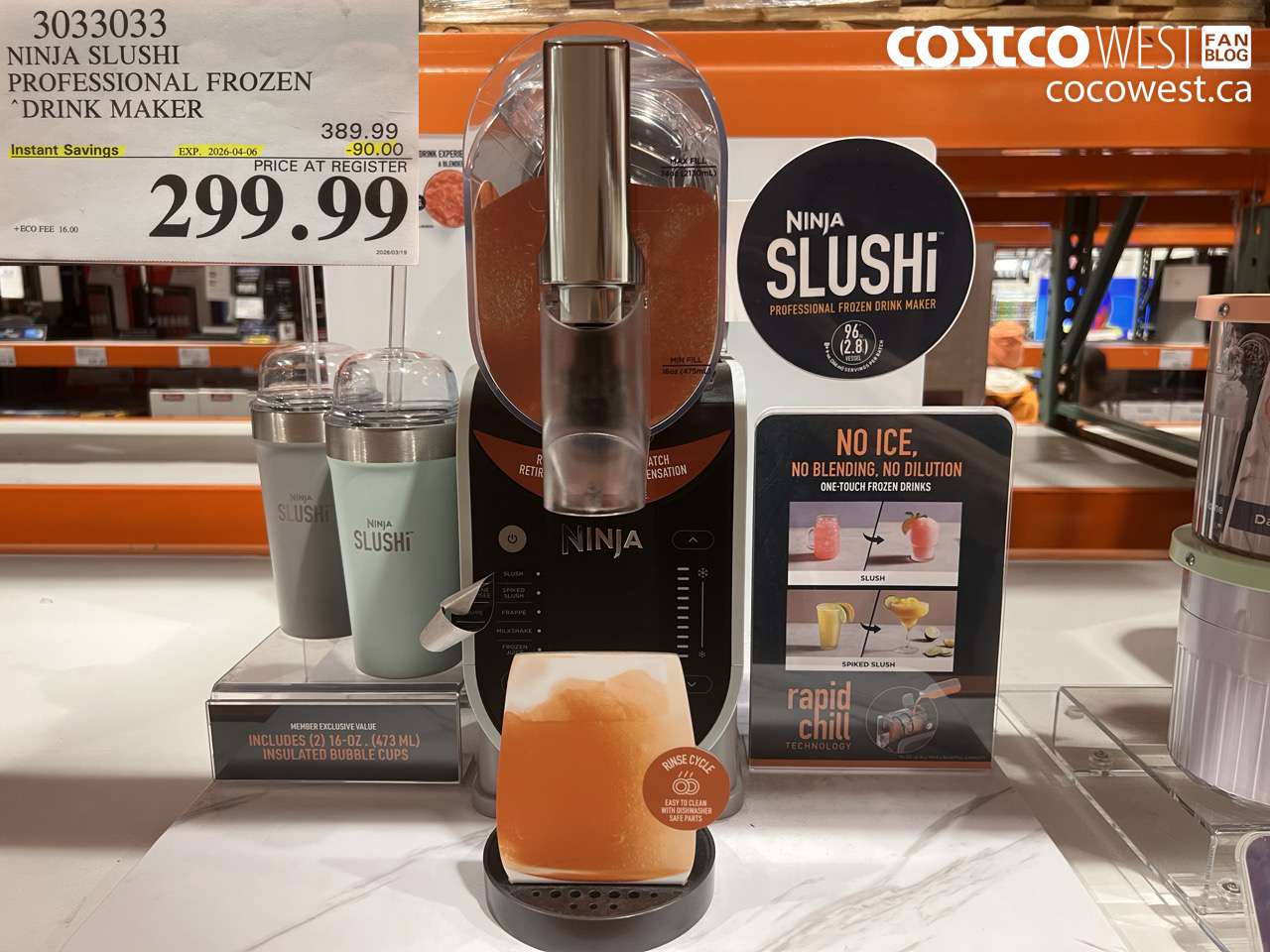 3033033 NINJA SLUSHI PROFESSIONAL FROZEN DRINK MAKER ($90.00 INSTANT SAVINGS EXPIRES ON 2026-04-06) $299.99