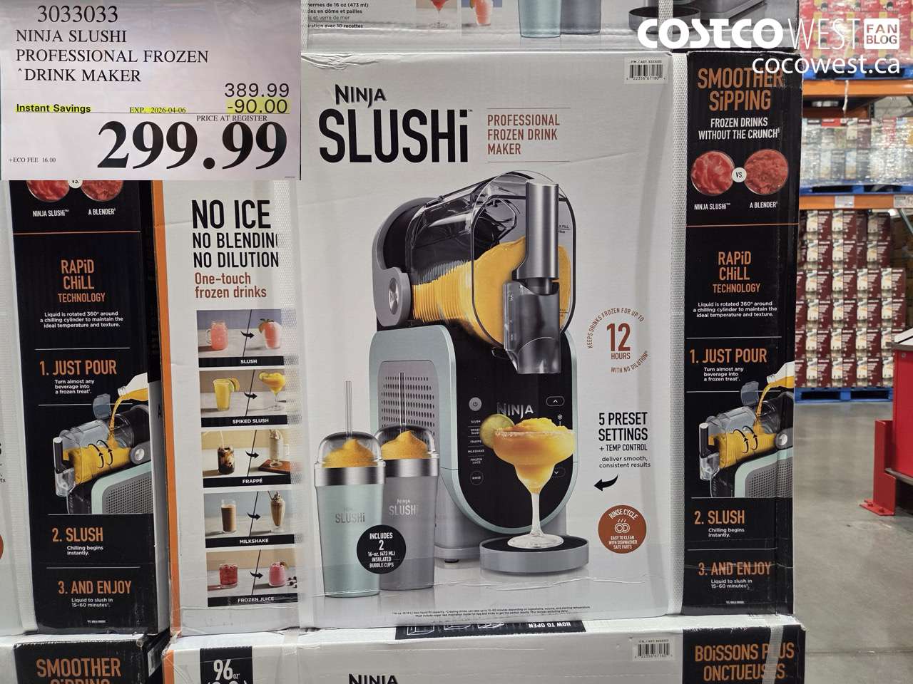 3033033 NINJA SLUSHI PROFESSIONAL FROZEN DRINK MAKER ($90.00 INSTANT SAVINGS EXPIRES ON 2026-04-06) $299.99