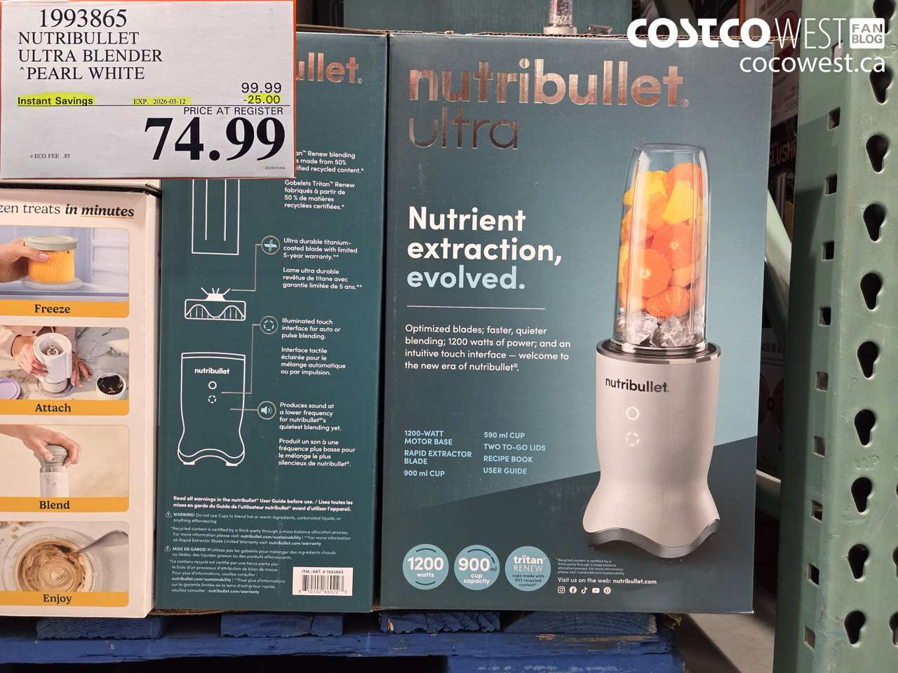 1993865 NUTRIBULLET ULTRA BLENDER PEARL WHITE ($25.00 INSTANT SAVINGS EXPIRES ON 2026-03-12) $74.99