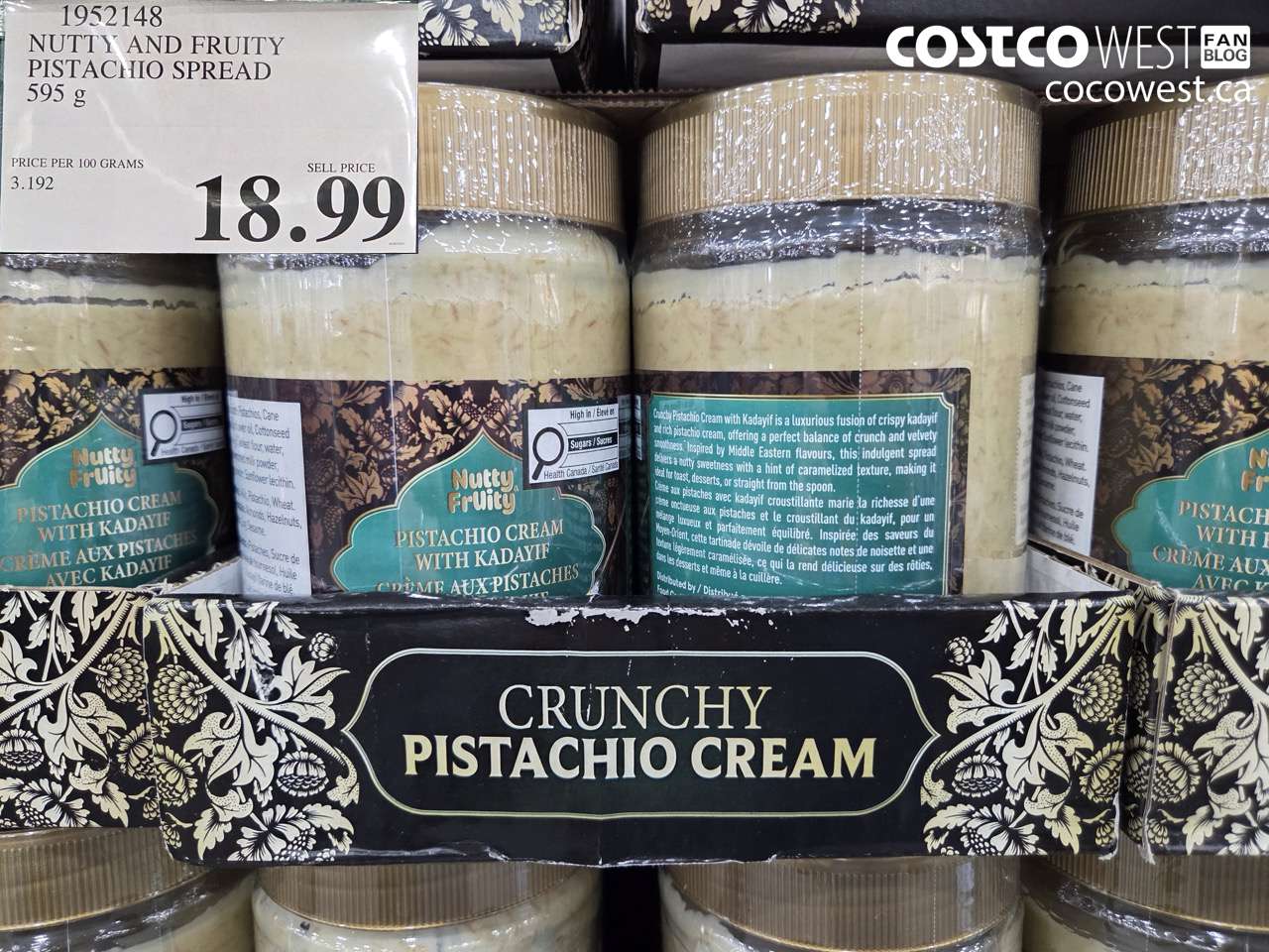 1952148 NUTTY AND FRUITY PISTACHIO SPREAD 595 G $18.99