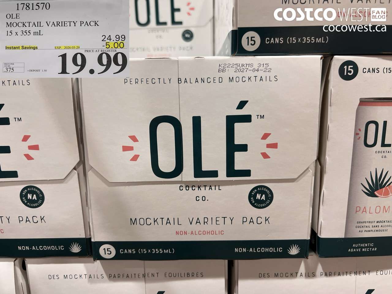 1781570 OLE MOCKTAIL VARIETY PACK 15 X 355 ML ($5.00 INSTANT SAVINGS EXPIRES ON 2026-03-29) $19.99