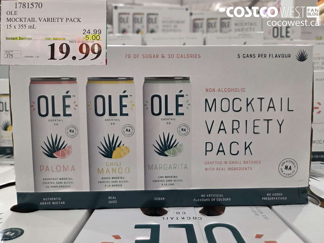 1781570 OLE MOCKTAIL VARIETY PACK 15 X 355 ML ($5.00 INSTANT SAVINGS EXPIRES ON 2026-03-29) $19.99